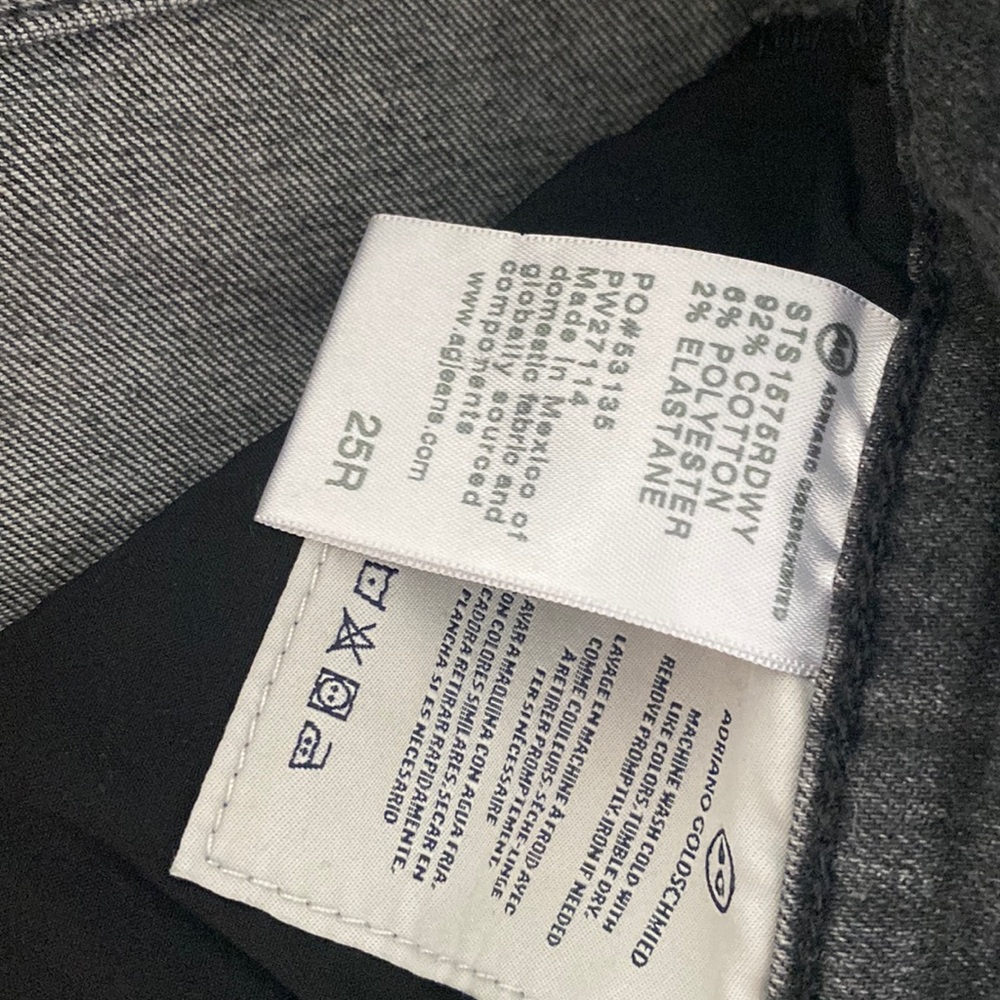 AG ex boyfriend slouchy slim jeans, size 25R, distressed black/grey